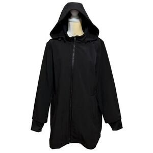 Jessica Simpson NWOT Black Softshell Trench Coat Women 1X